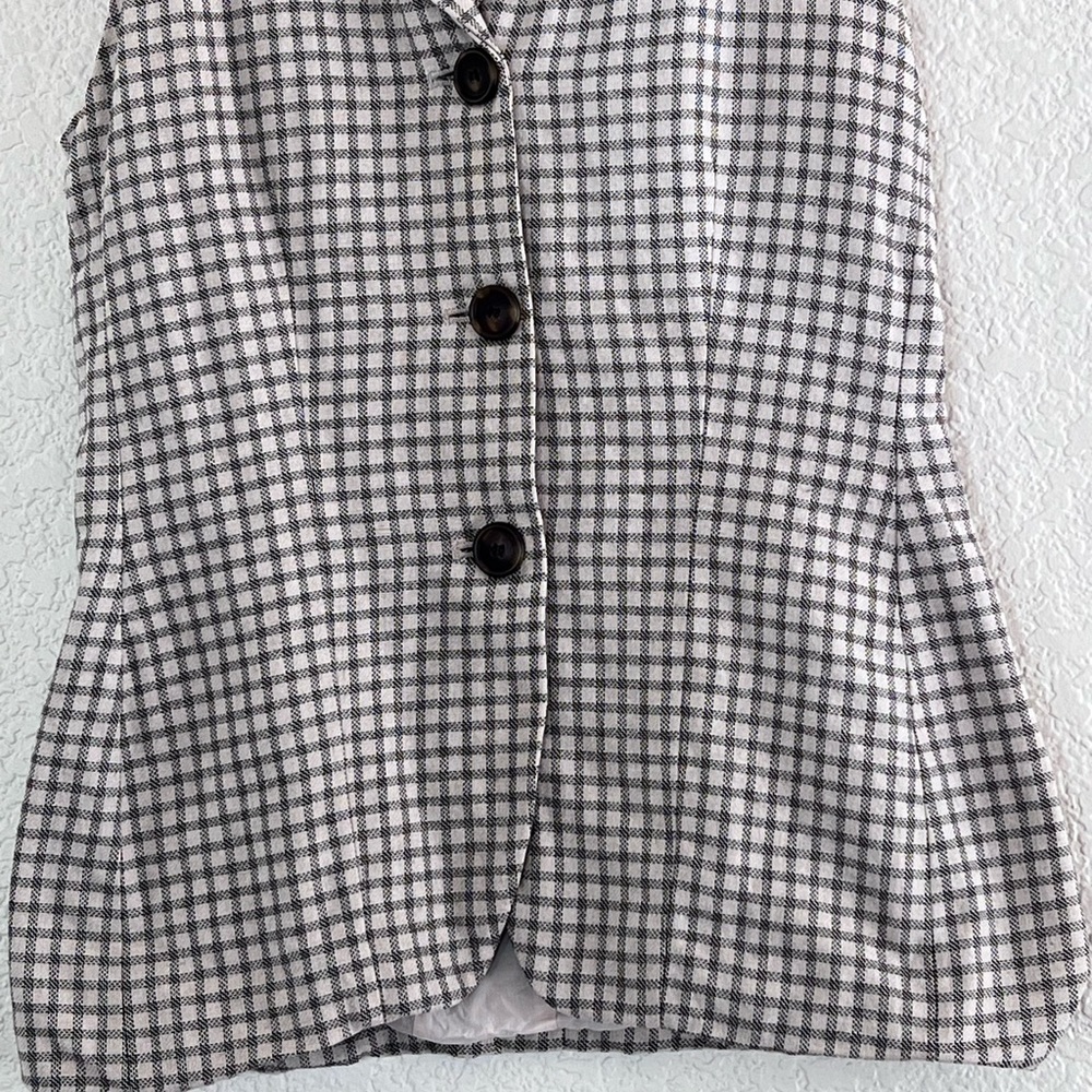 Loft | Vintage Ann Taylor plaid button front vest size 2P - Picture 2 of 9
